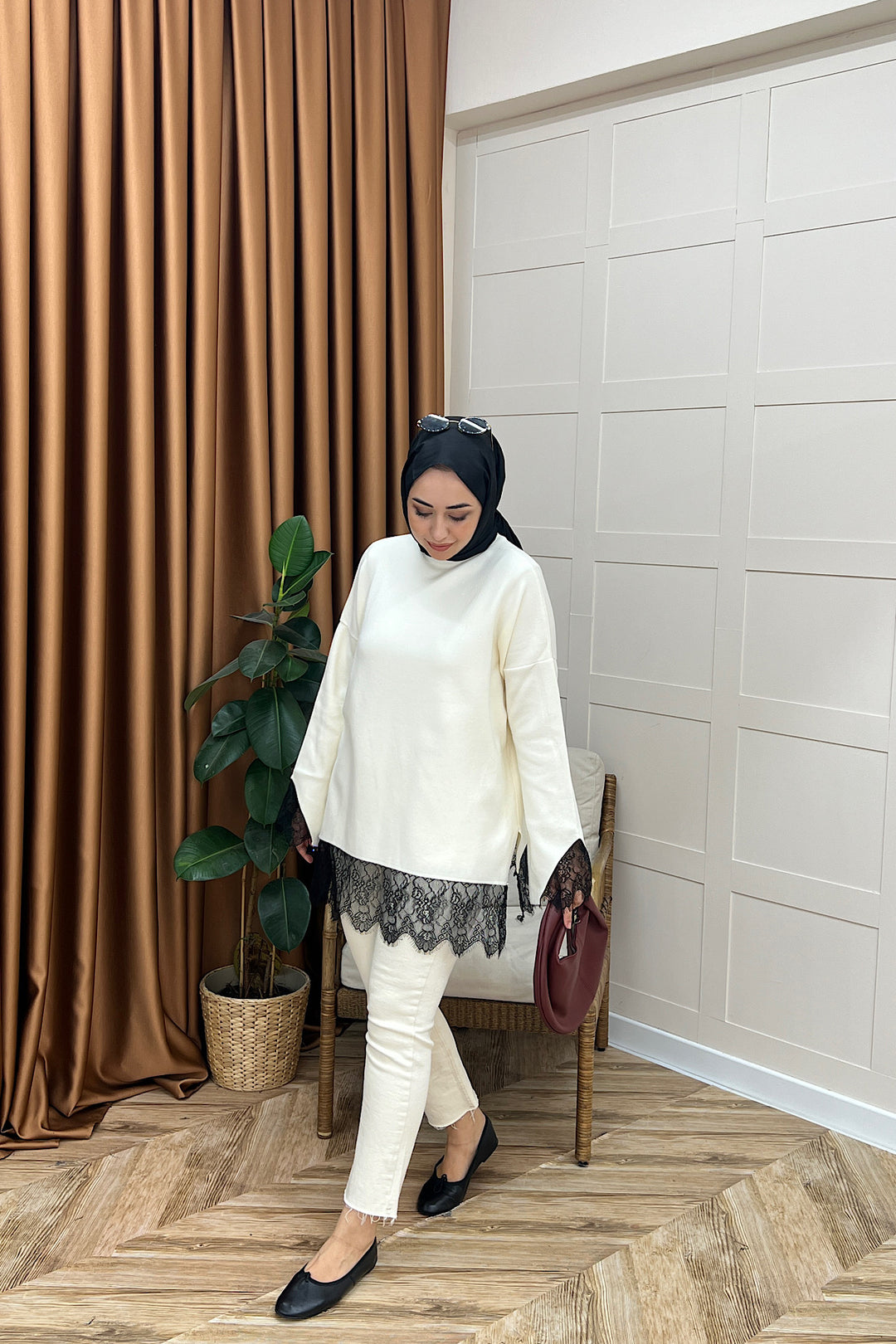 İbiza Dantel Detay Tunik Taş 26200-TAS