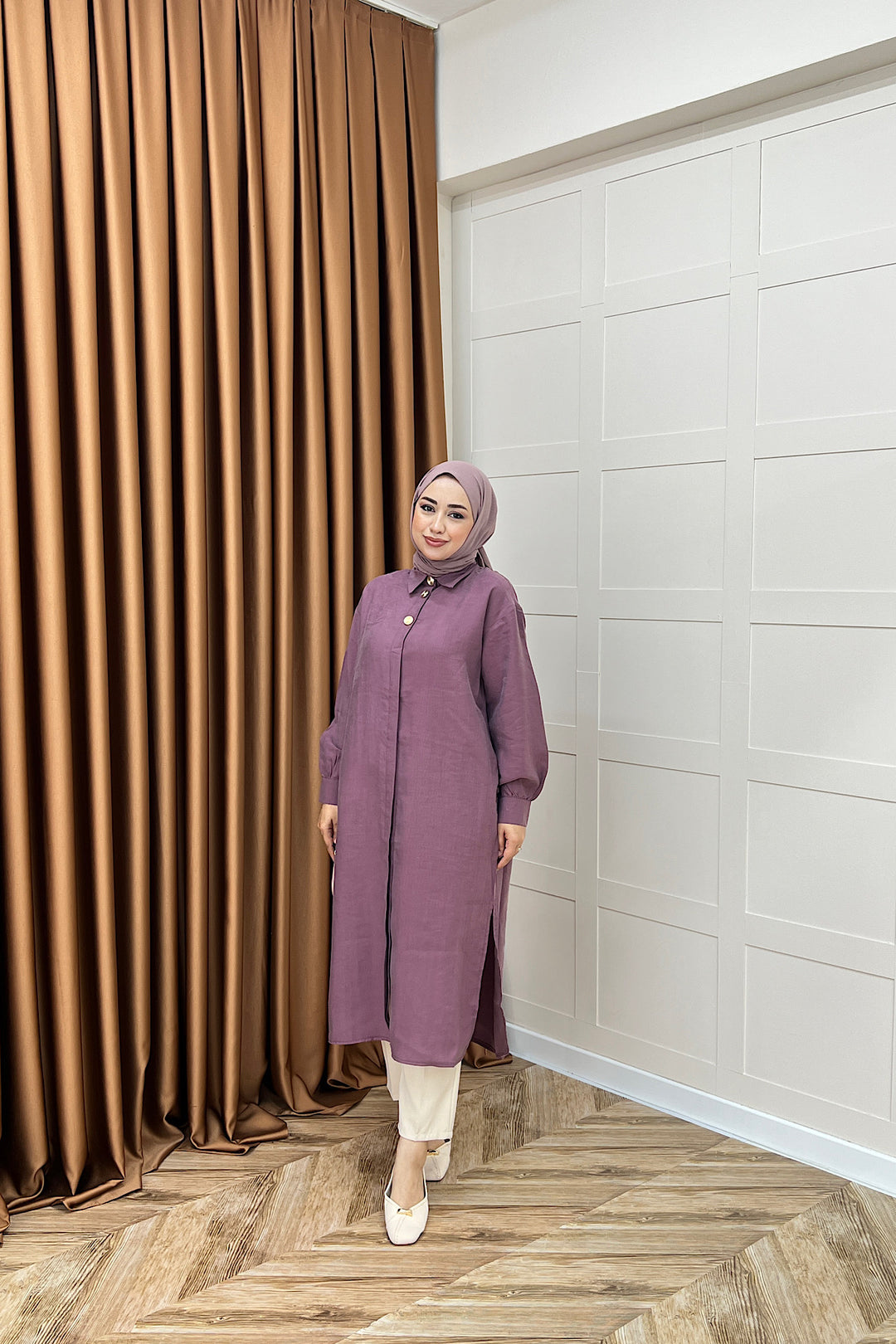 Zaina Uzun Tunik Gül Kurusu 6523-GULKURUSU