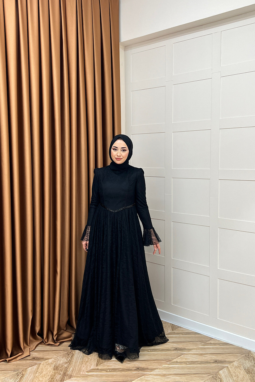 Elena Dantel Abiye Siyah 03101-SIYAH