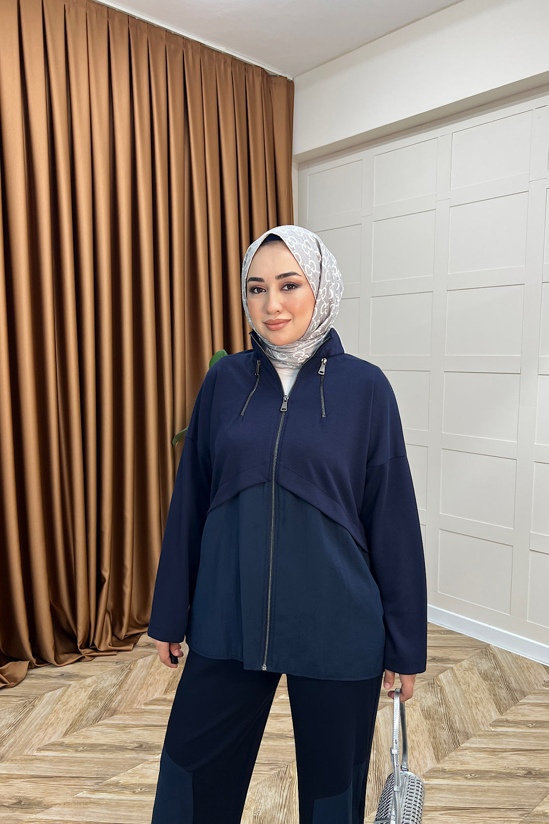 Elara Fermuar Detay İkili Takım Lacivert 025-LACIVERT