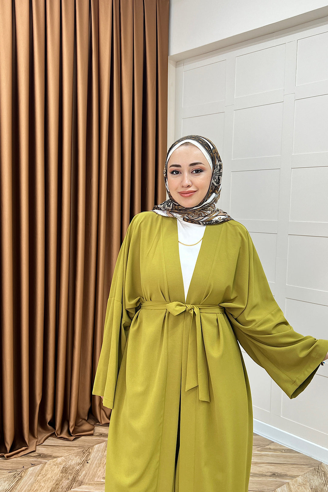 Mina İkili Kimono Takım Yağ Yeşili 8571-YAGYESILI