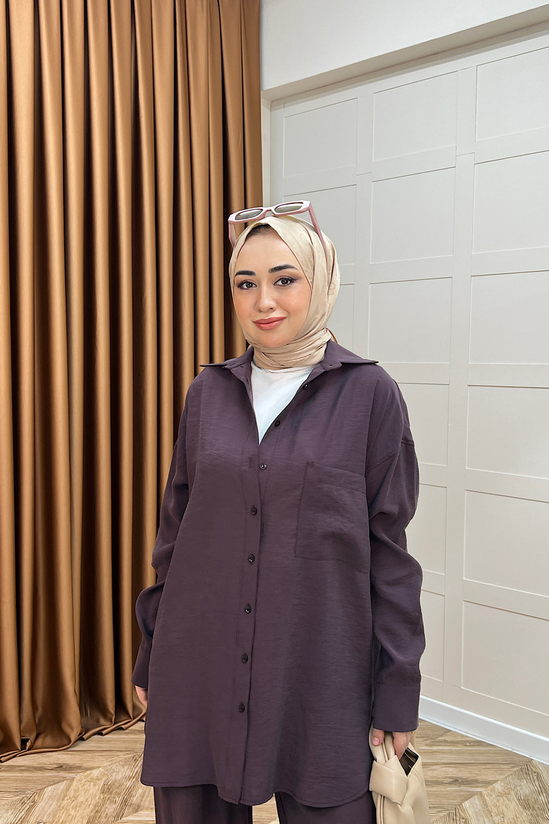 Nora İkili Takım Mürdüm 8505-MURDUM
