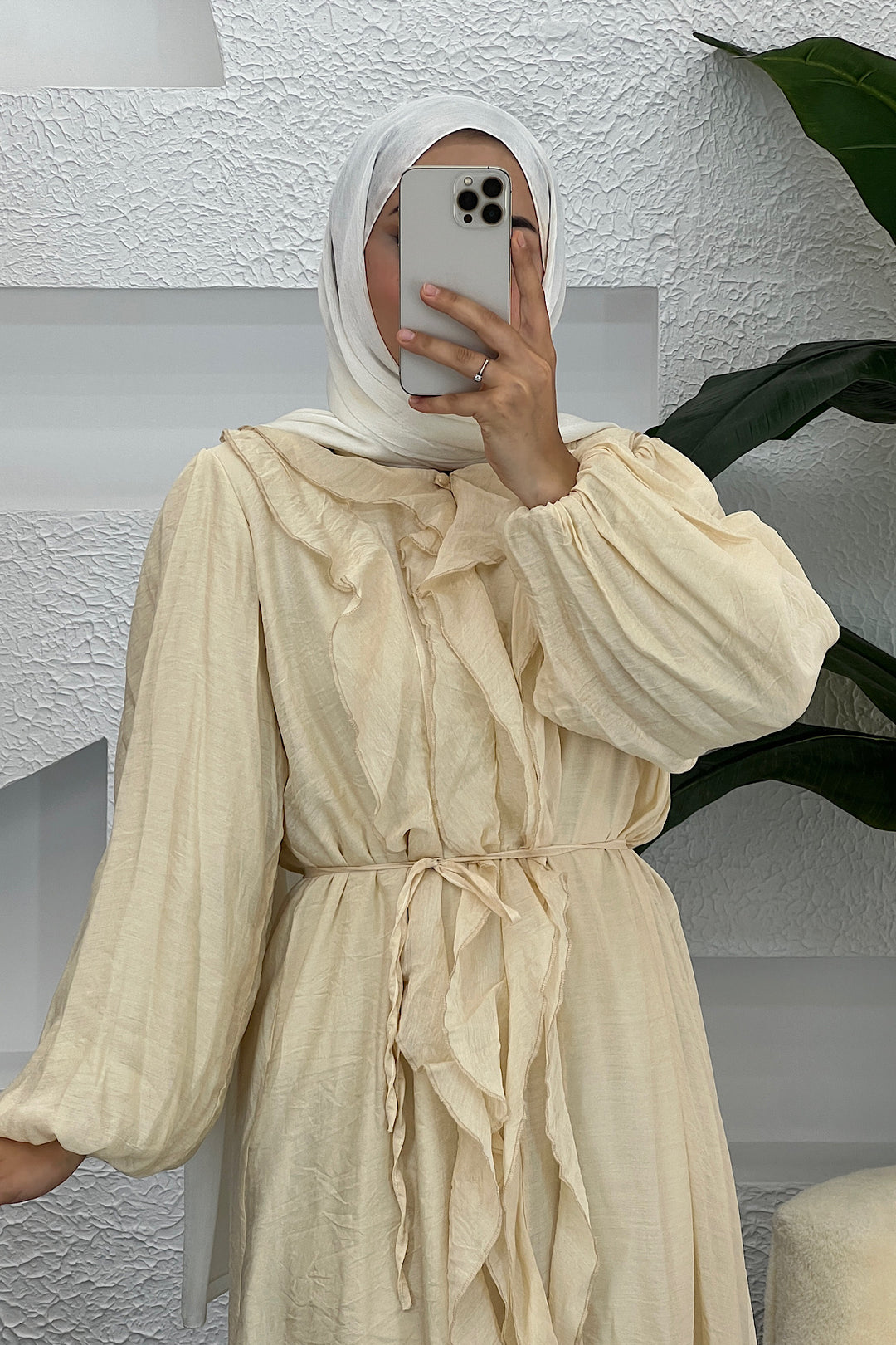 Edil Fırfır Detay Elbise Sarı 3366-SARI