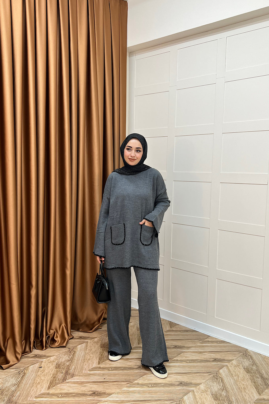 Cep Örgülü Triko Takım Antrasit 24200-ANTRASİT