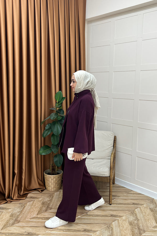 Bero İkili Triko Takım Mürdüm 26234-MURDUM