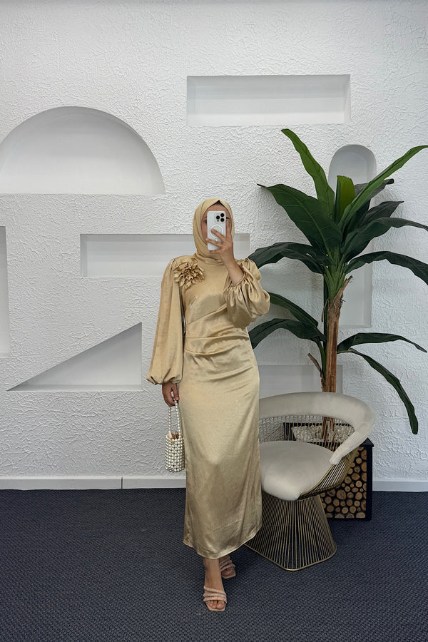 Sanna Broş Detay Abiye Gold 4985-GOLD