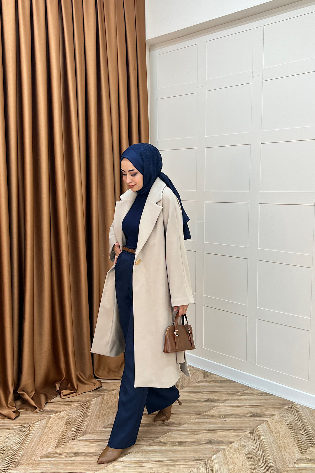 Yıldız Premium Kumaş Kuşaklı Kaban Taş 5515-TAS