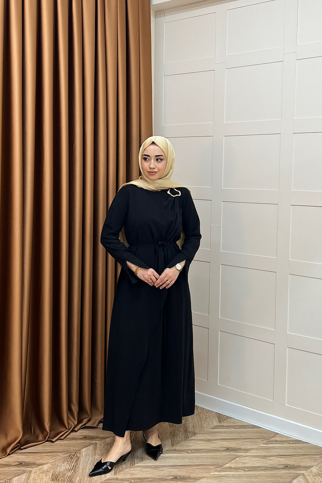 Paria Toka Detay Elbise Siyah 3345-SIYAH