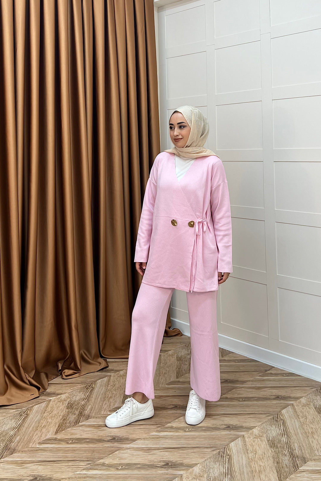 Lyon Merserize Triko Takım Pembe 25310-PEMBE