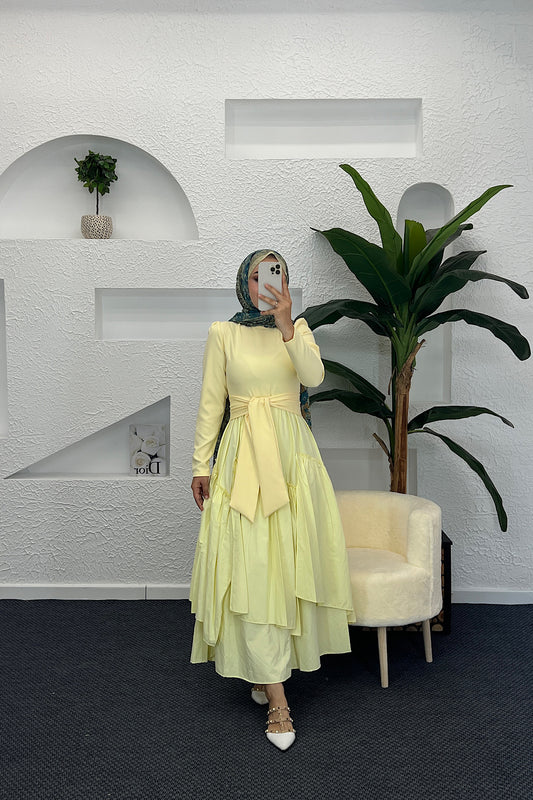 Zeny Elbıse Sarı 6001-SARI
