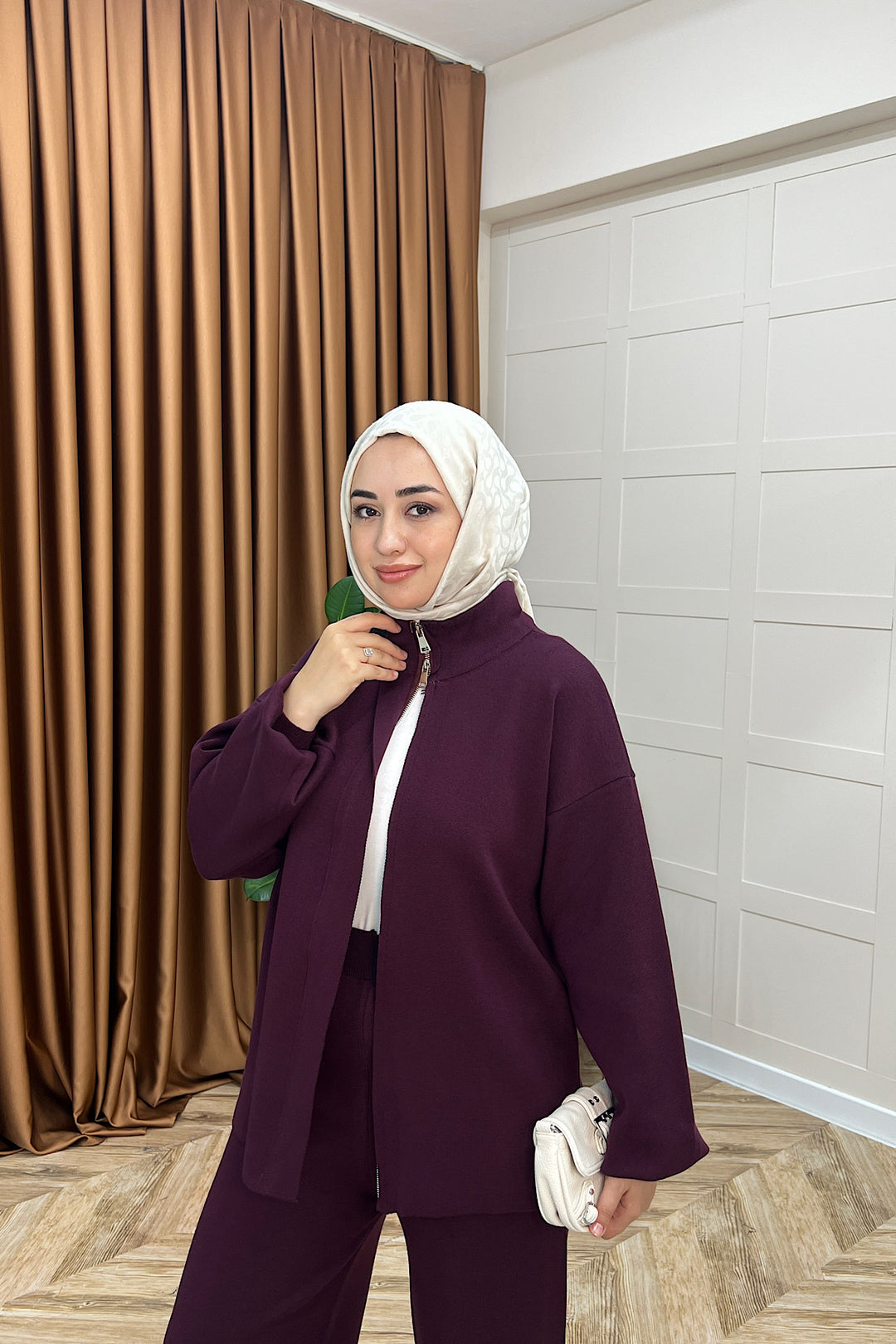 Bero İkili Triko Takım Mürdüm 26234-MURDUM