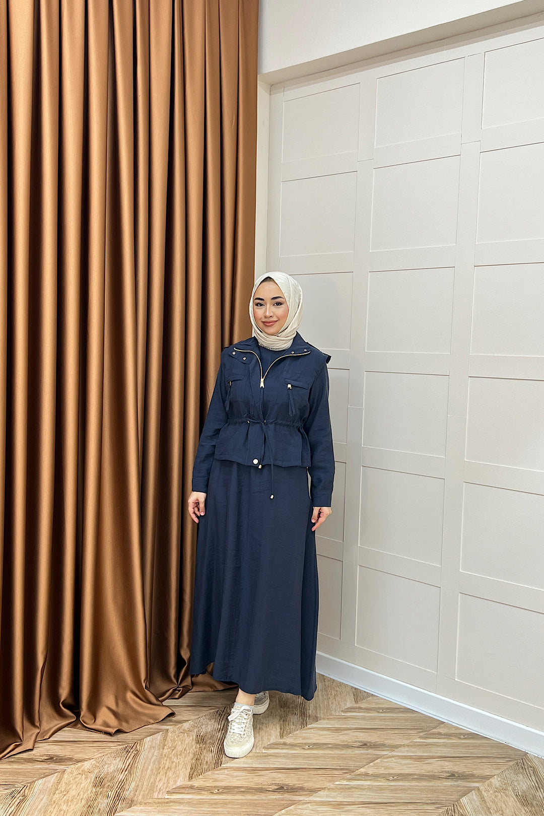 Alina İkili Elbise Lacivert 3102-LACIVERT