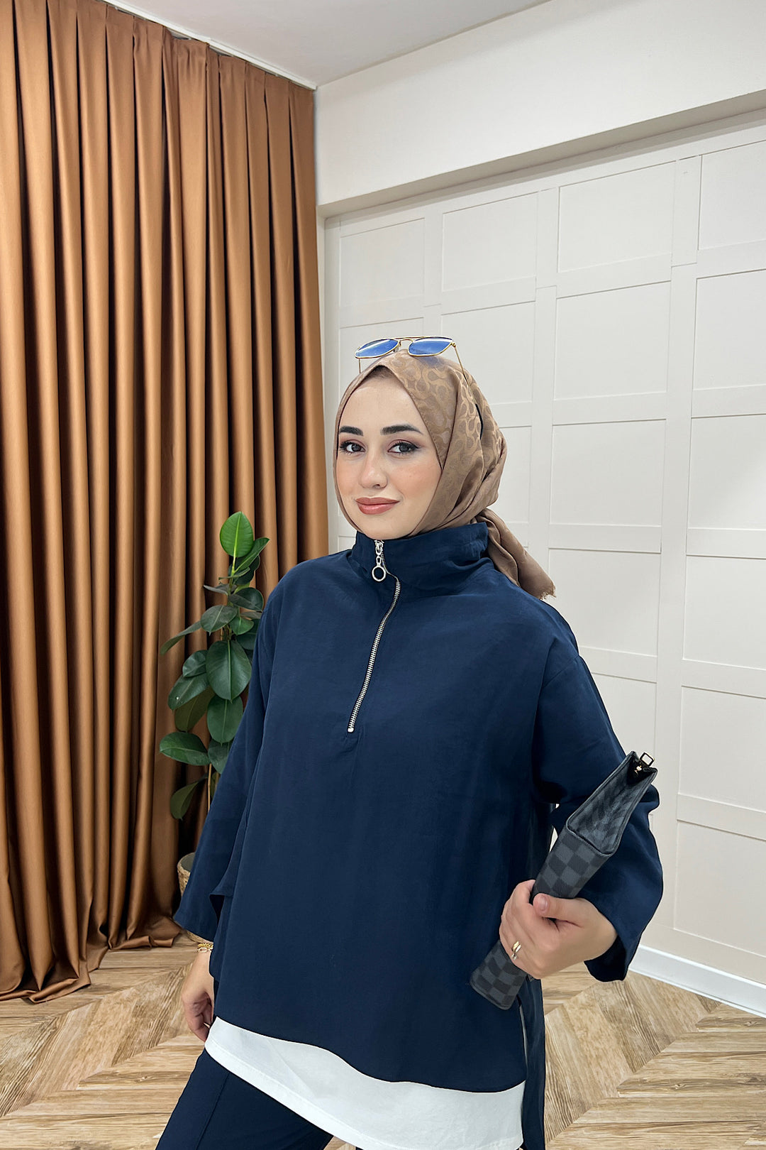 Almira Yarım Fermuar İkili Takım Lacivert 08370-LACIVERT