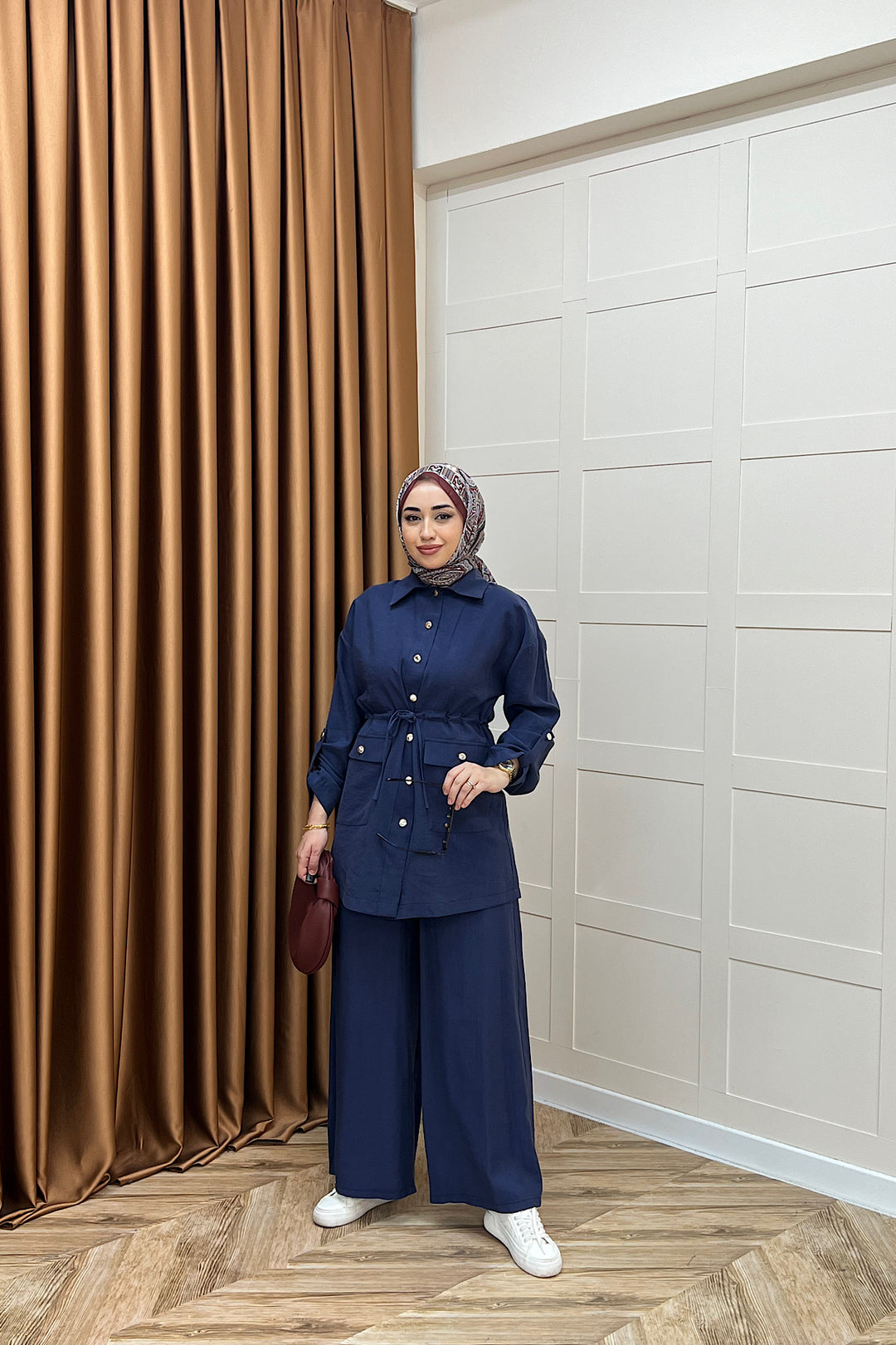 Aria Belden Bağlamalı İkili Takım İndigo 3184-INDIGO