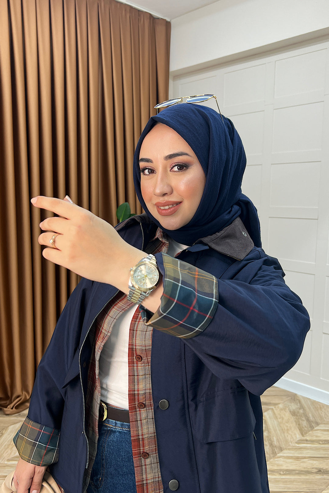 Lina Cep Detay Ceket Lacivert 8534-LACIVERT