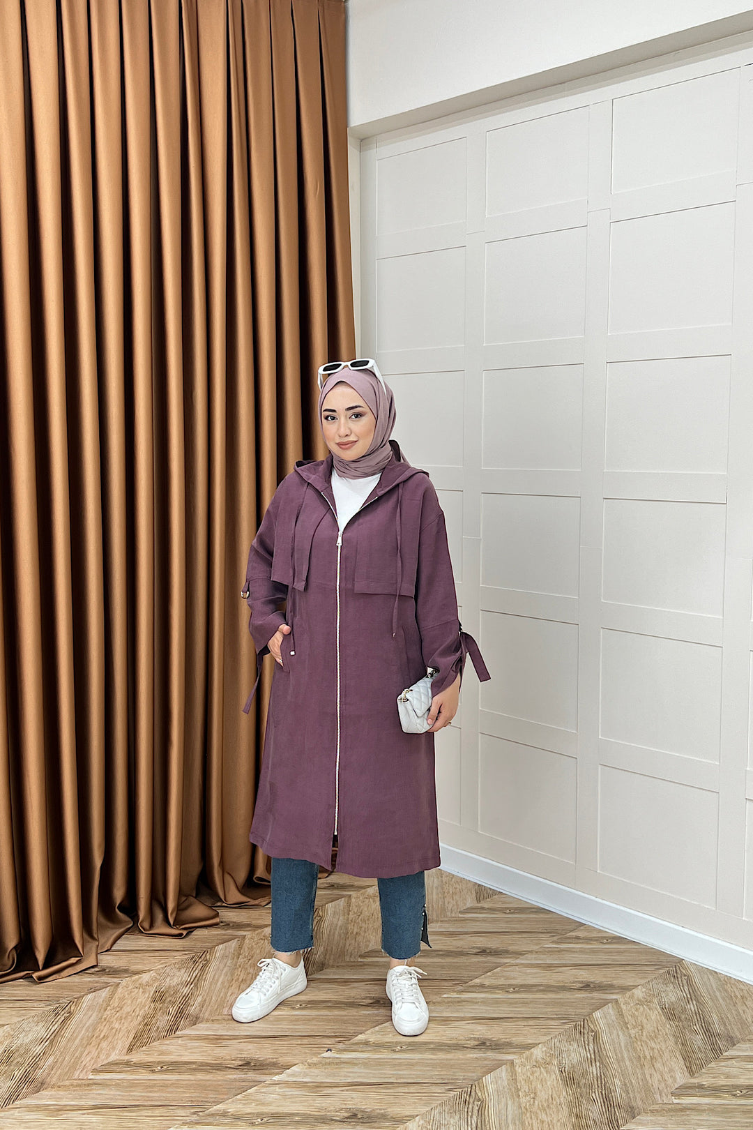 Zeva Fermuarlı Kap Mürdüm 6348-MURDUM