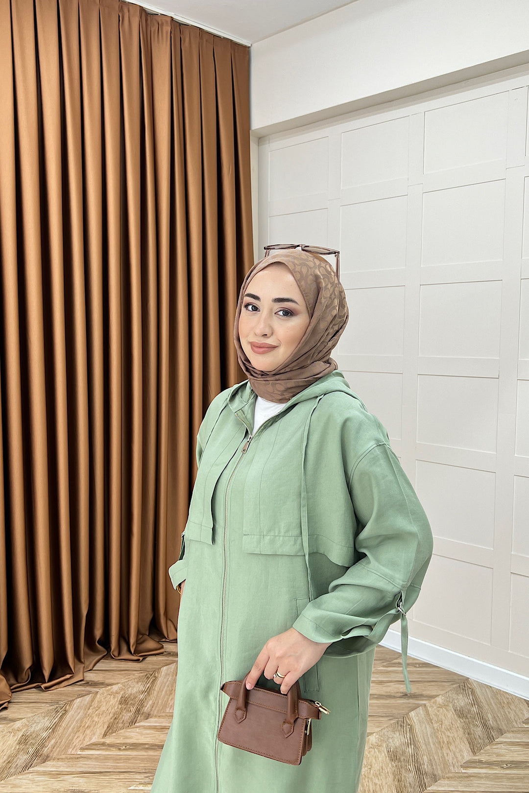 Zeva Fermuarlı Kap Çağla Yeşili 6348-CAGLAYESILI