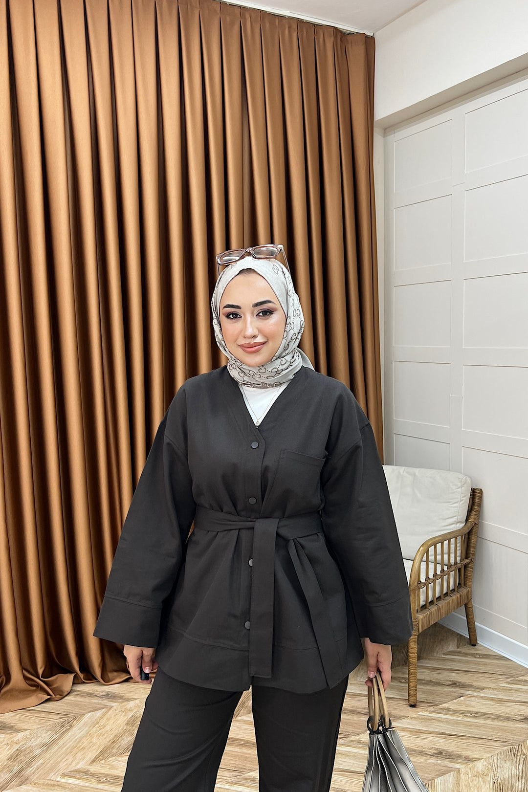 Peny Gabardin İkili Takım Kahverengi 61814-KAHVERENGI