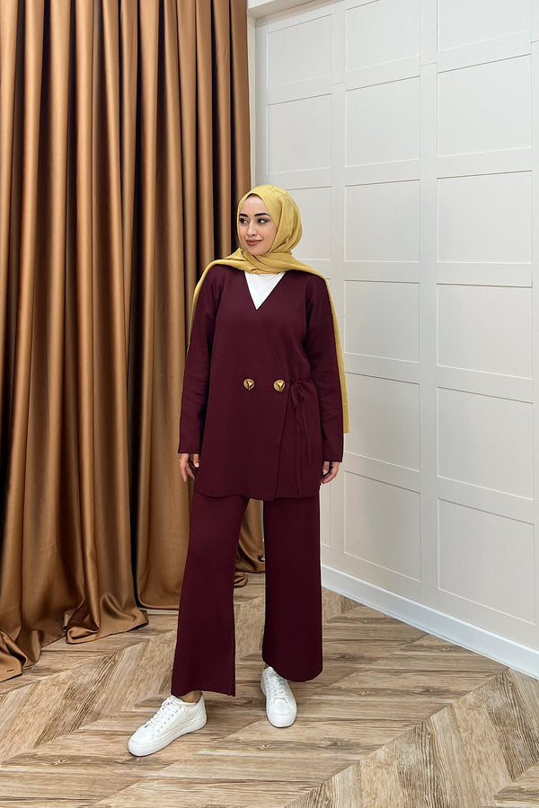 Lyon Merserize Triko Takım Bordo 25310-BORDO