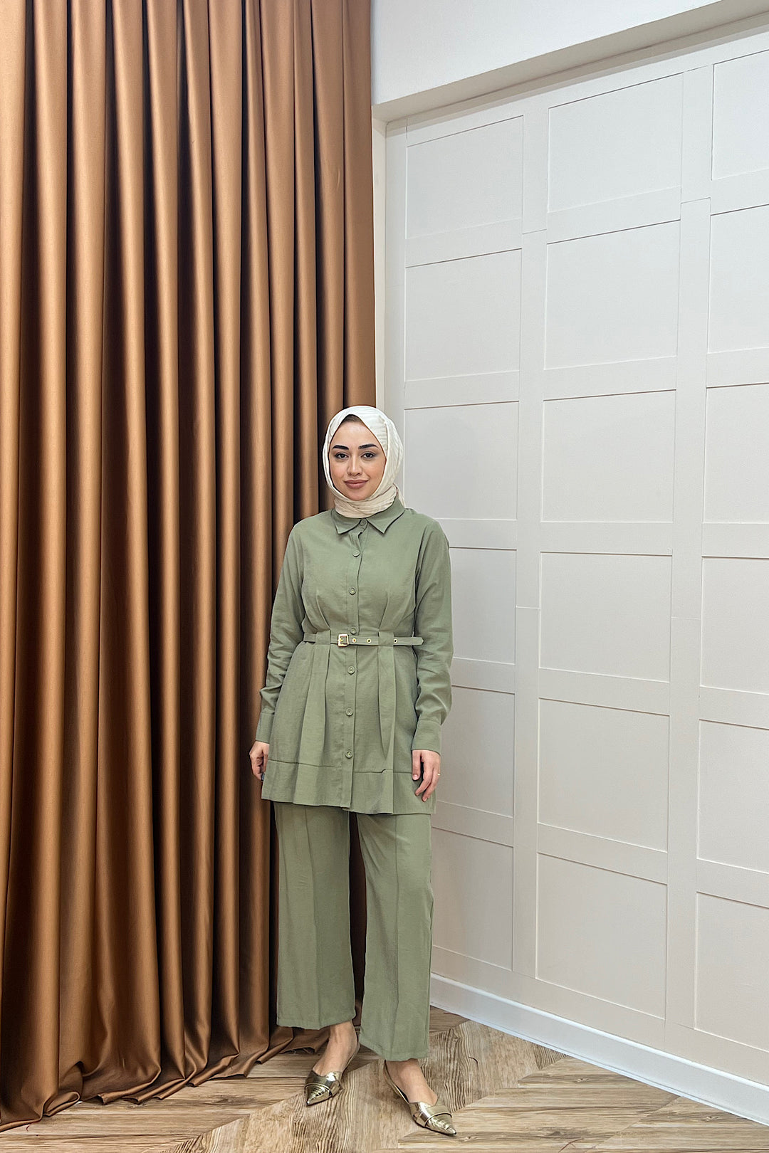 Tuana Belden Kemerli İkili Takım Yeşil 2994-YESIL