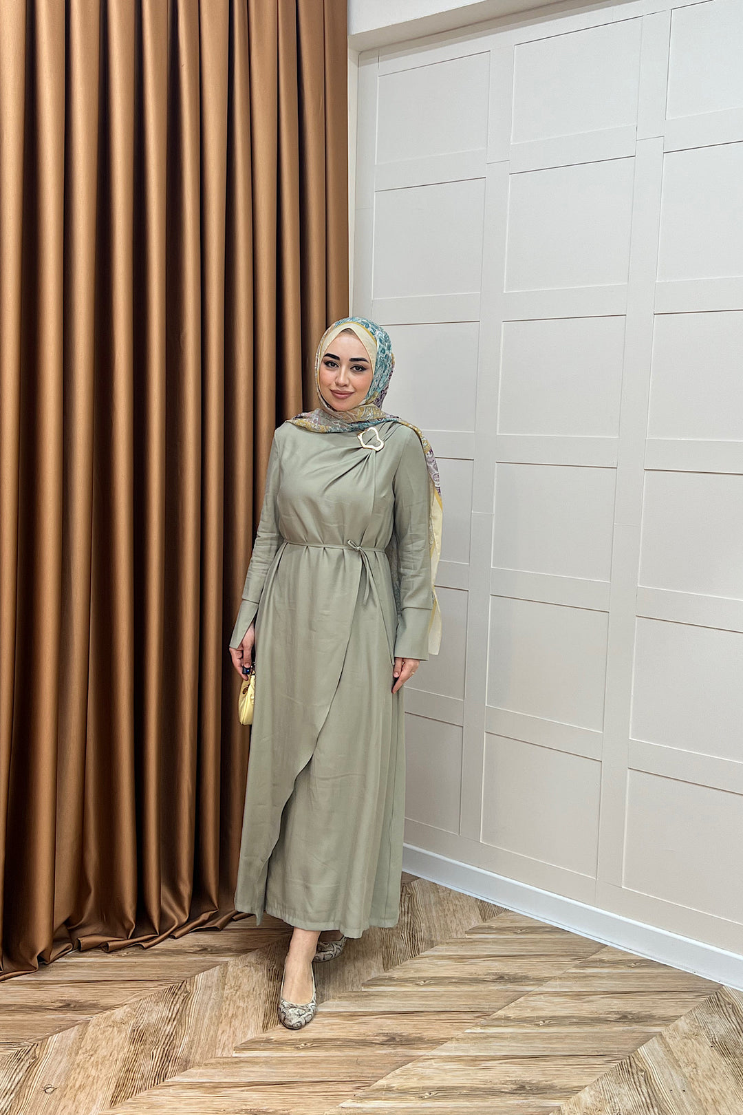 Paria Toka Detay Elbise Yeşil 3345-YESIL