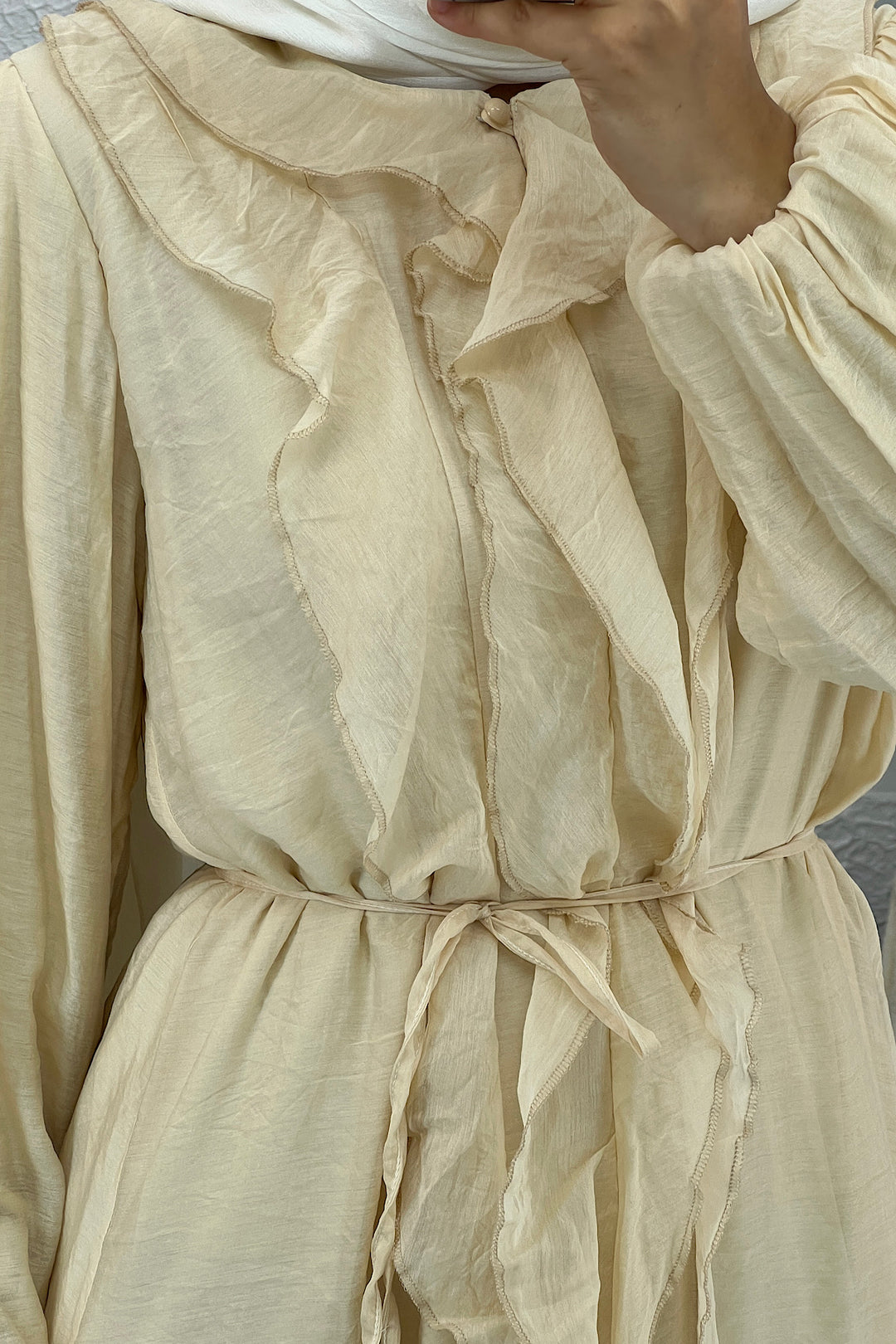 Edil Fırfır Detay Elbise Sarı 3366-SARI