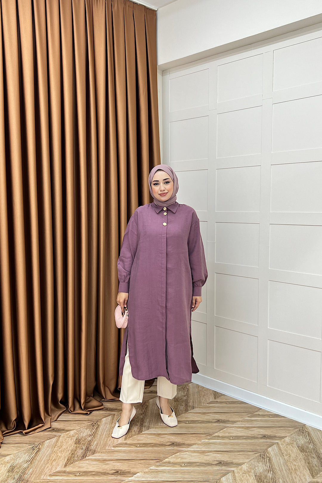 Zaina Uzun Tunik Gül Kurusu 6523-GULKURUSU