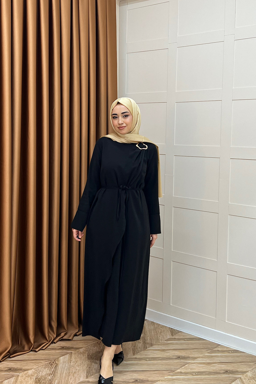 Paria Toka Detay Elbise Siyah 3345-SIYAH