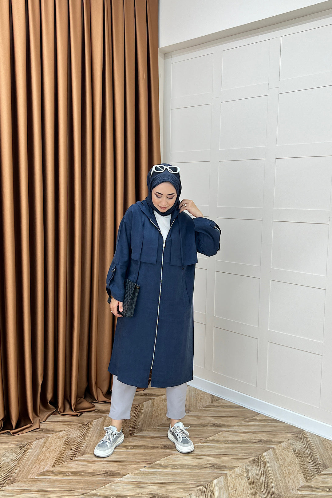 Zeva Fermuarlı Kap Lacivert 6348-LACIVERT