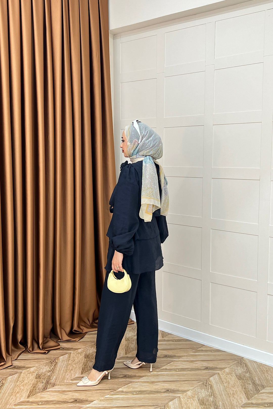 Aura Broş Detay Takım Lacivert 74001-LACIVERT
