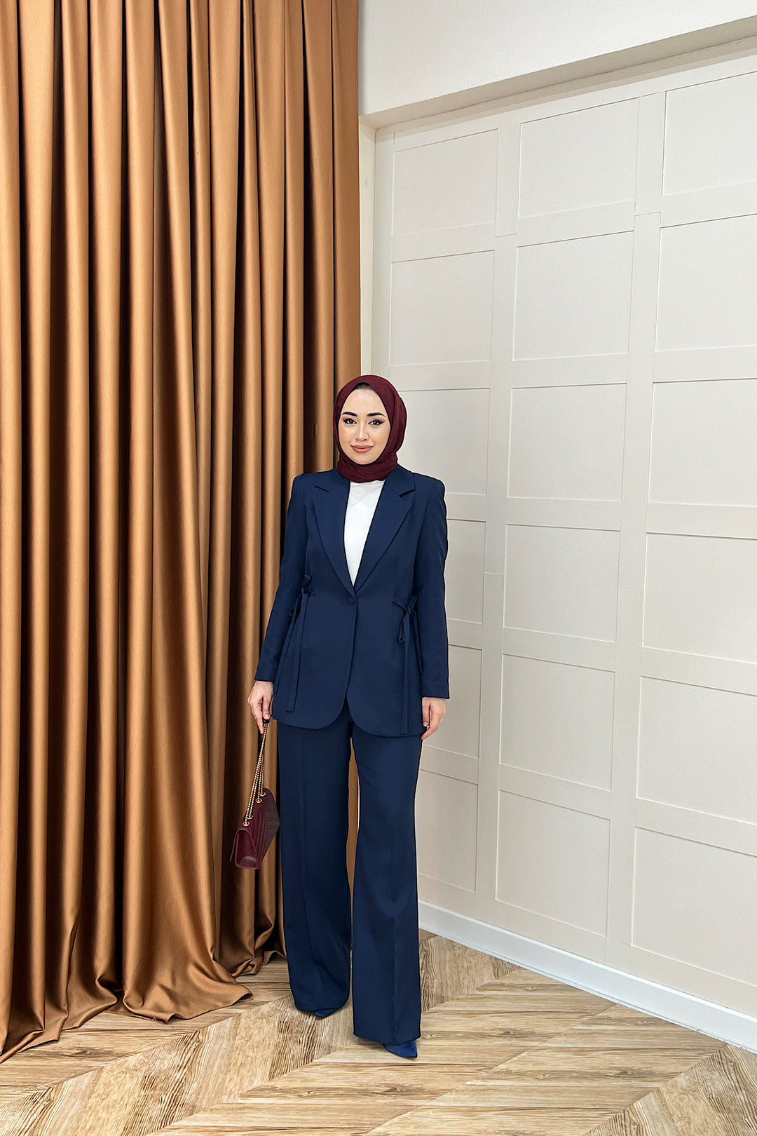 Zeina Bel Detay Ceketli Takım Lacivert 06202-LACIVERT