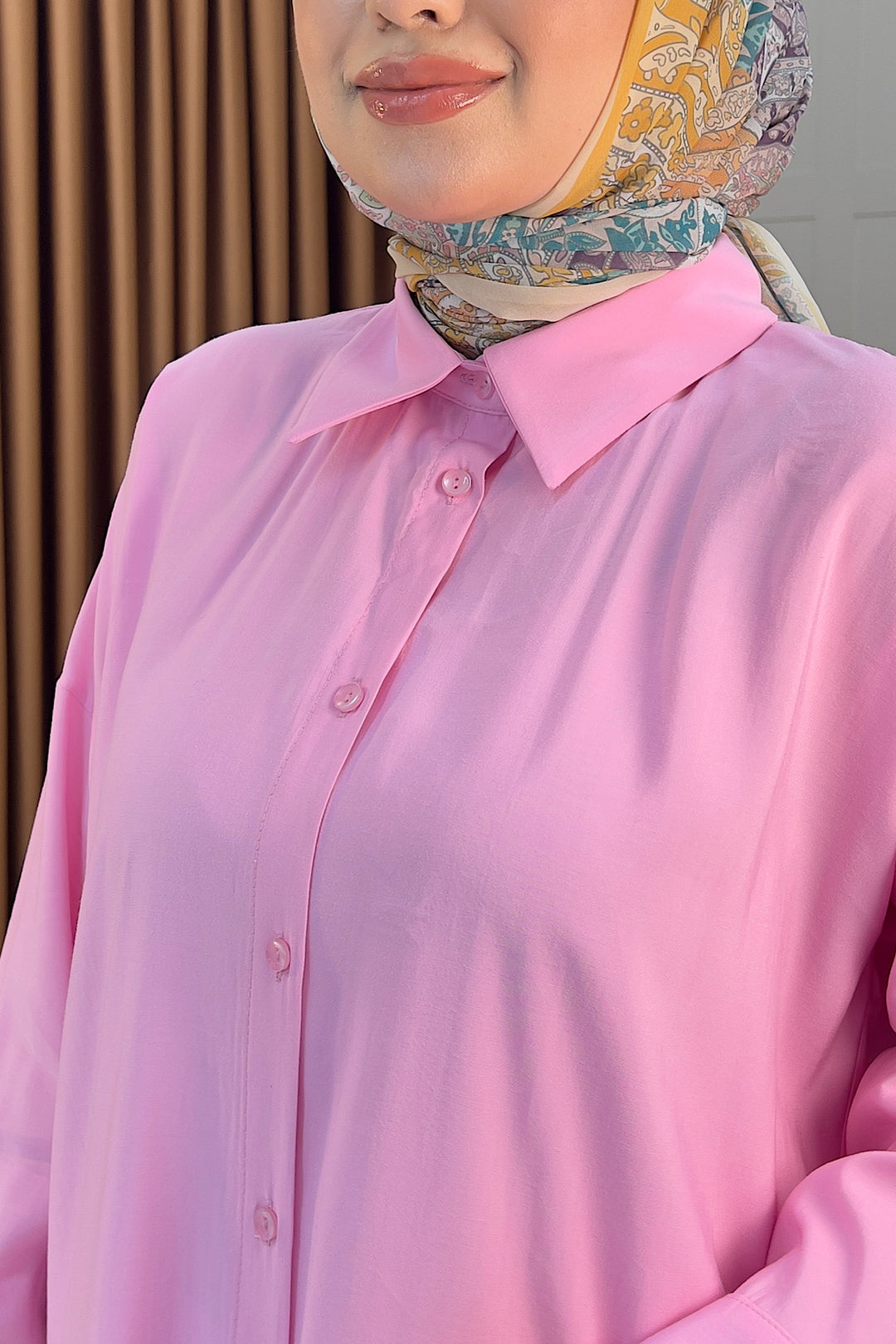 Cupra Uzun Tunik Pembe 02760-PEMBE