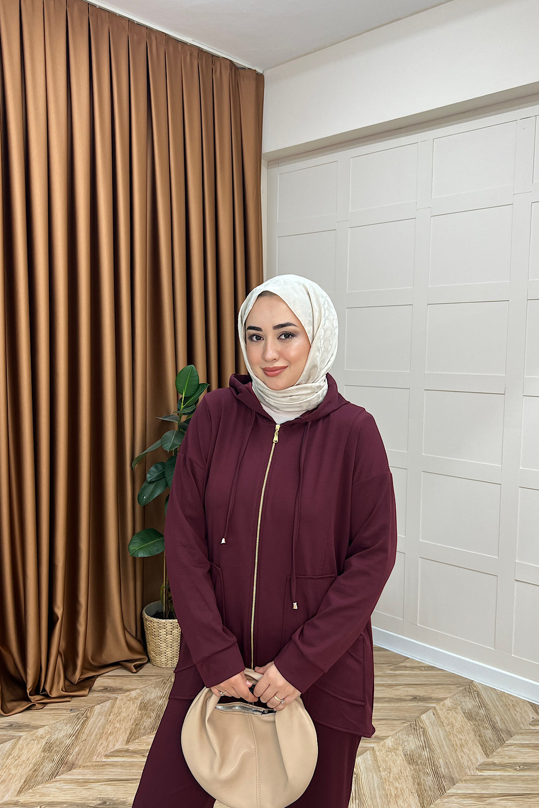 Vedra Fermuarlı İkili Takım Bordo 3143-BORDO