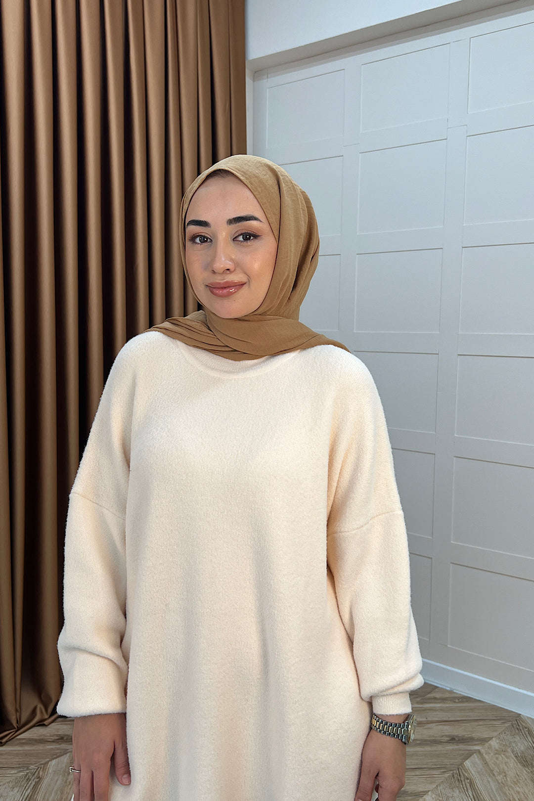 Dilşah Angora İkili Triko Takım Krem 25650-KREM