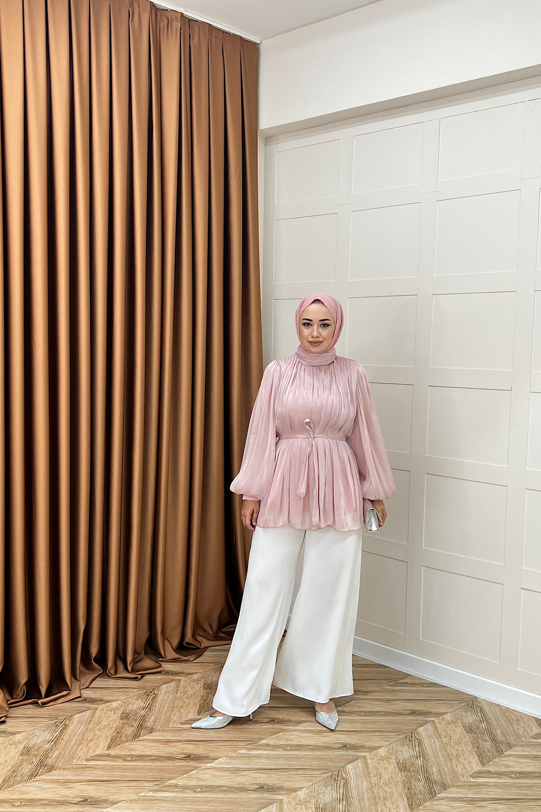 Hope Balon Kol Tunik Pudra 2306-PUDRA