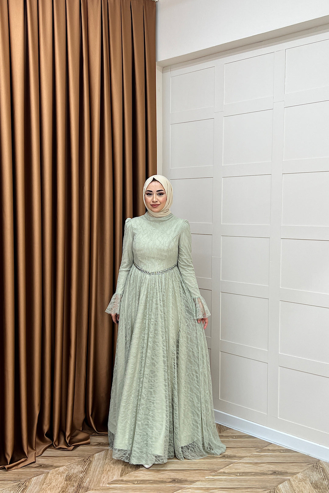 Elena Dantel Abiye Mint 03101-MINT
