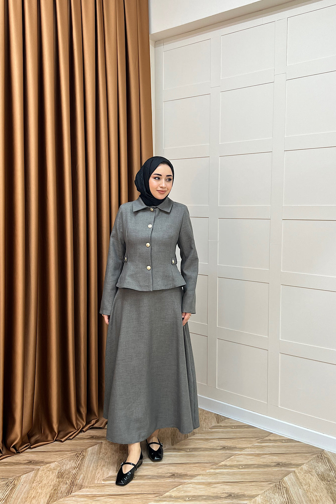 Pırlanta Etek Takım Gri 3179-GRI