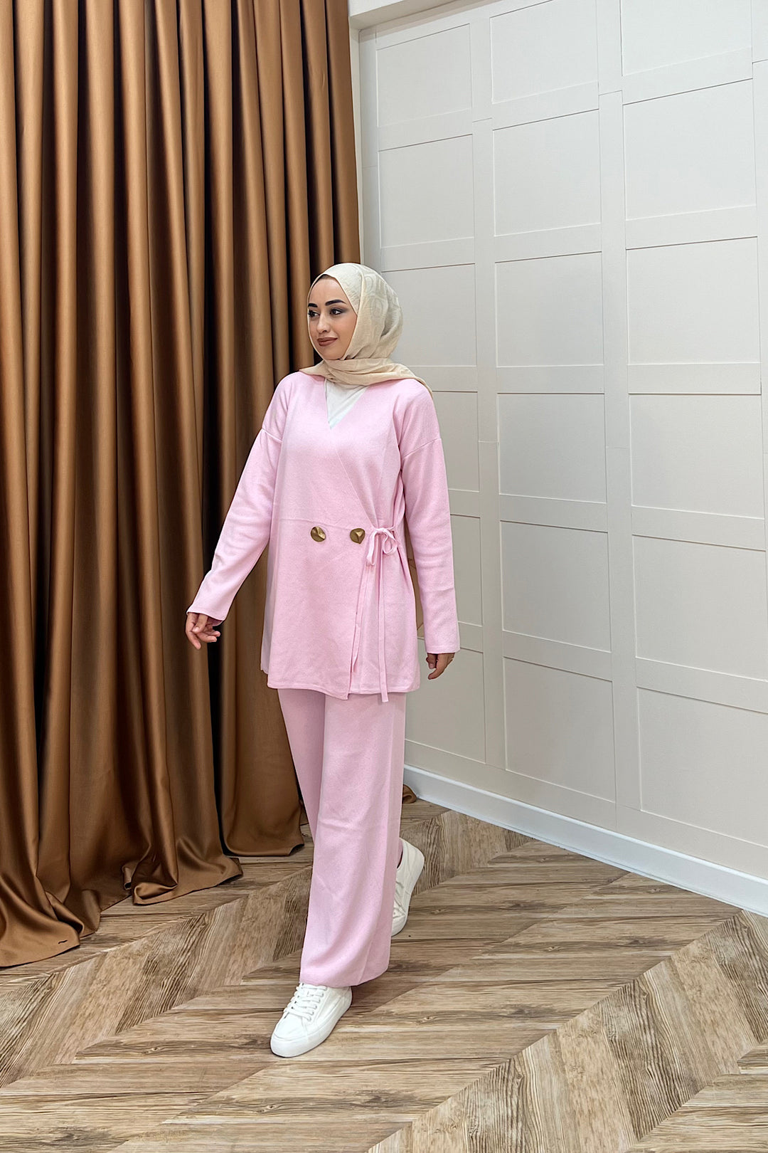 Lyon Merserize Triko Takım Pembe 25310-PEMBE