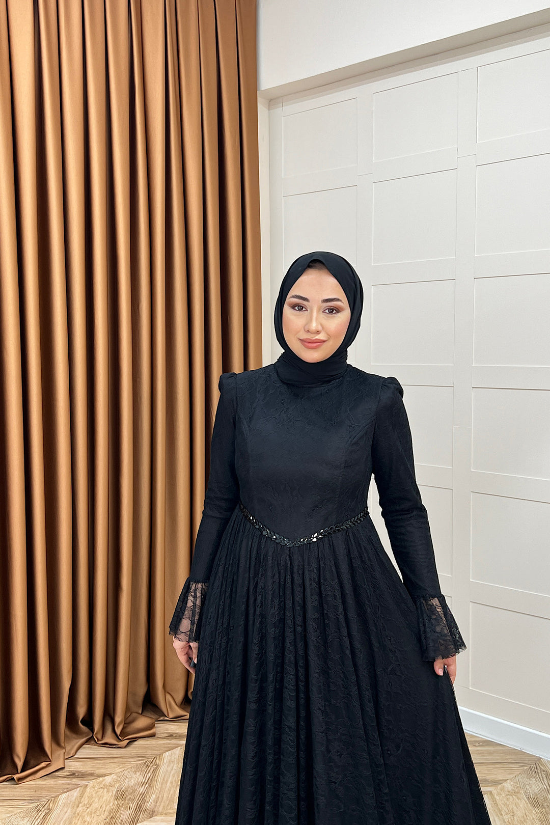 Elena Dantel Abiye Siyah 03101-SIYAH