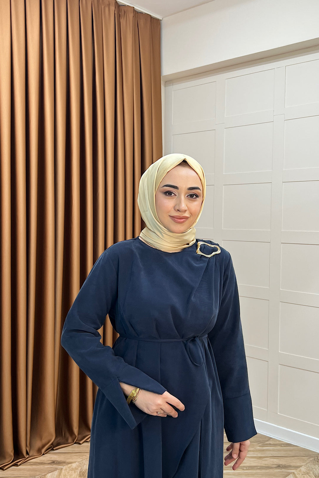 Paria Toka Detay Elbise Lacivert 3345-LACIVERT
