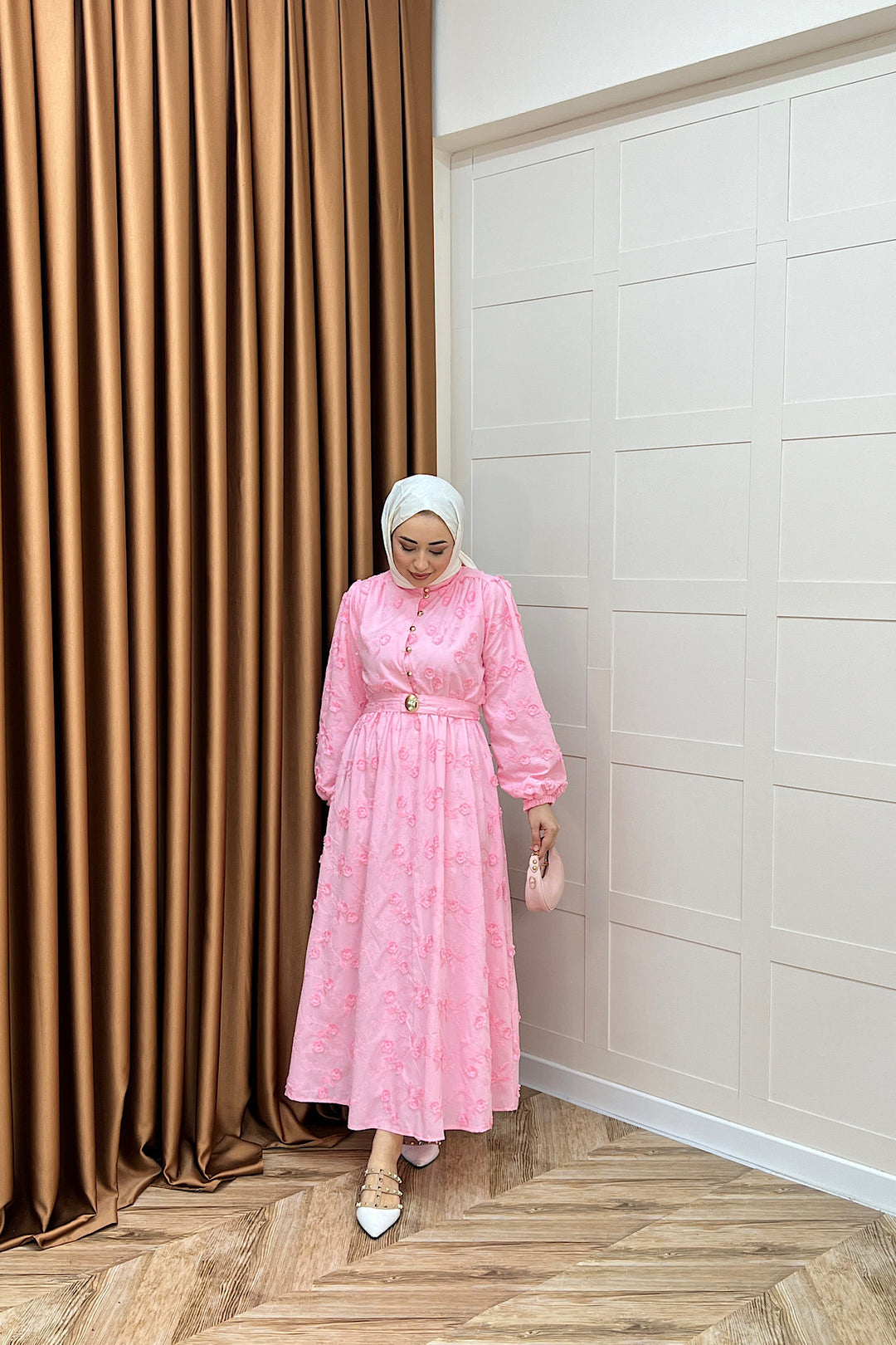 Fiesta Elbise Pembe 3157-PEMBE
