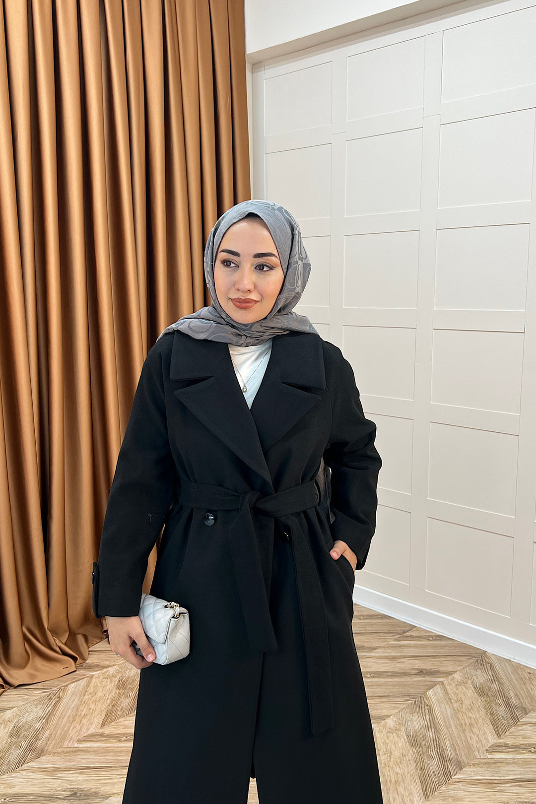 Martina Yırtmaçlı Kaban Siyah 5508-SIYAH