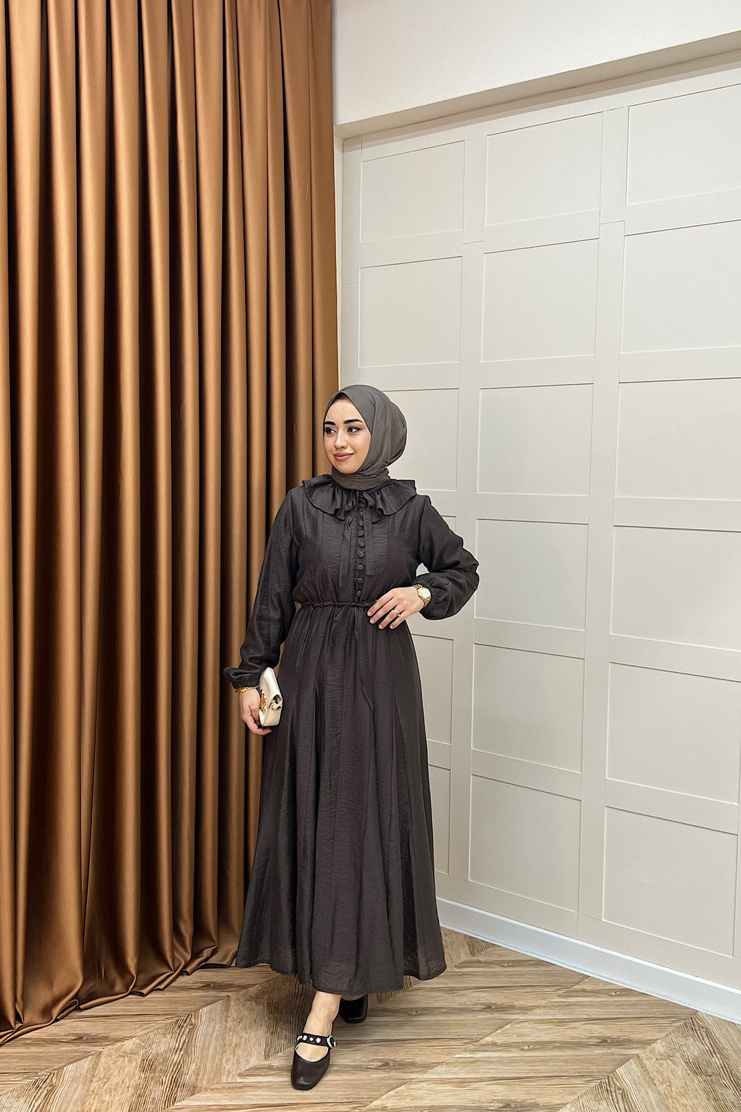 Lena Vual Elbise Kahverengi 2990-KAHVERENGI