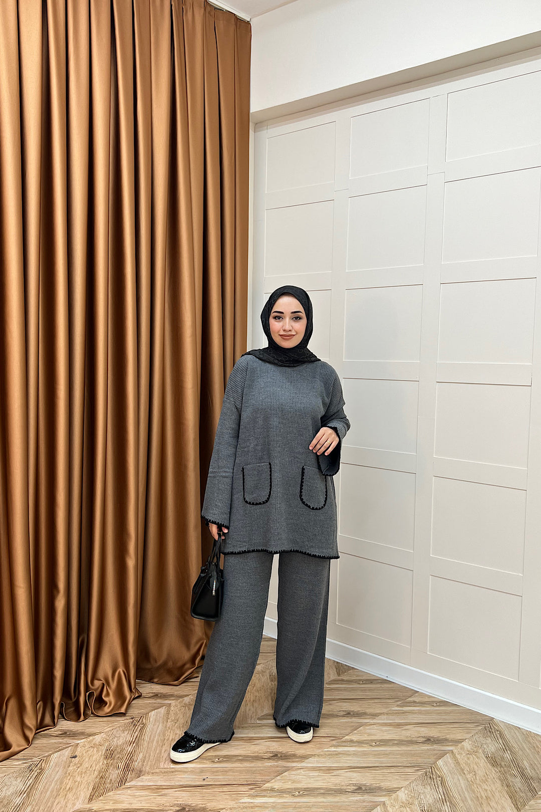 Cep Örgülü Triko Takım Antrasit 24200-ANTRASİT