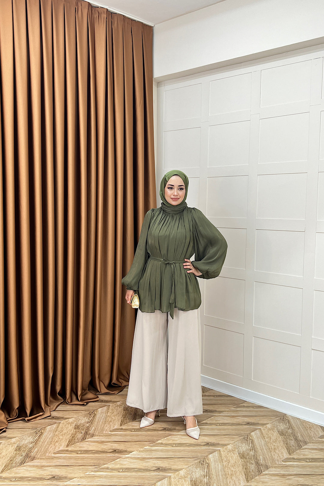 Hope Balon Kol Tunik Haki 2306-HAKI