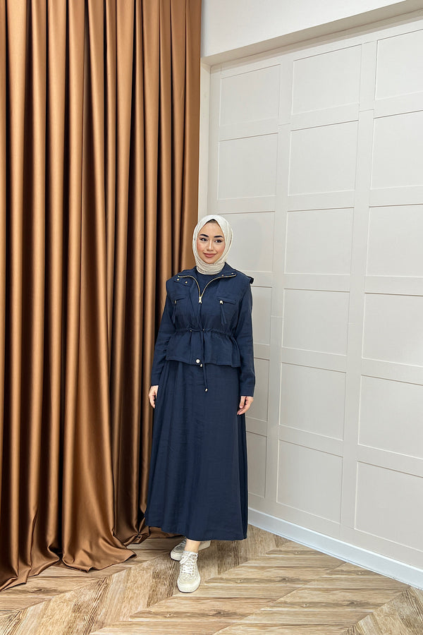 Alina İkili Elbise Lacivert 3102-LACIVERT