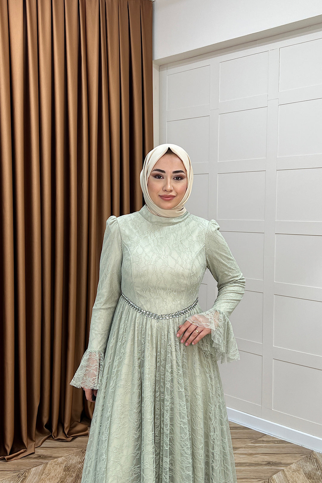 Elena Dantel Abiye Mint 03101-MINT