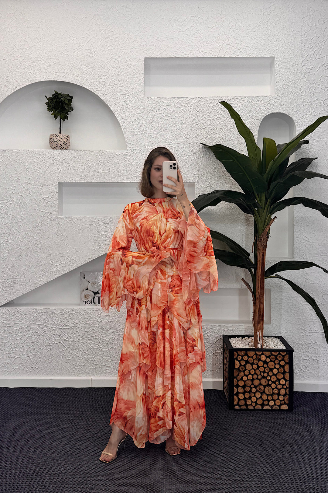 Diore Elbise Oranj 9031-ORANJ