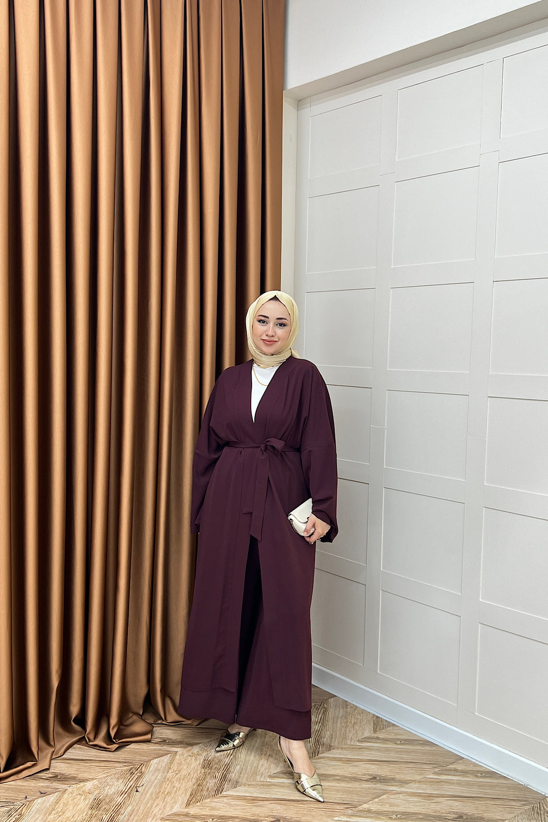 Mina İkili Kimono Takım Mürdüm 8571-MURDUM