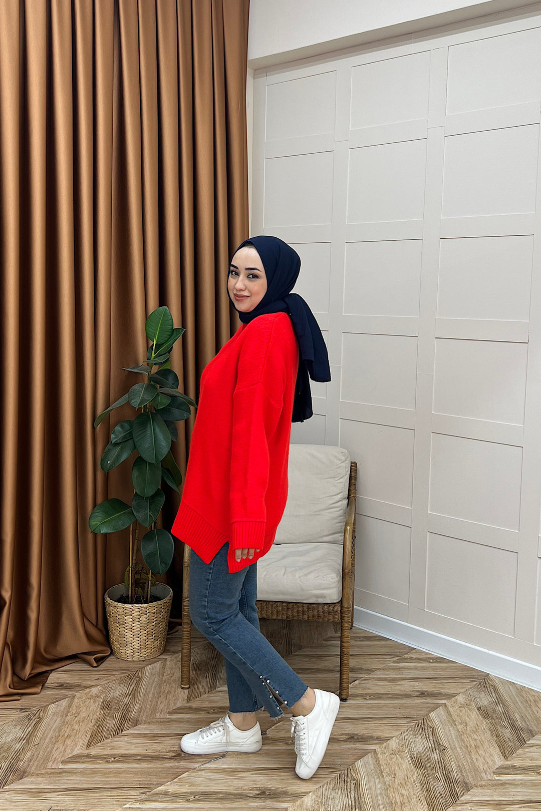 Lones Yumoş Tunik Nar Çiçeği 26194-NARCICEGI